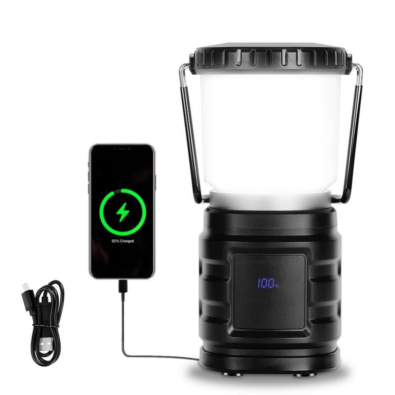 Lanterne Camping Rechargeable Rétro – 2600 MAh – USB-C – IPX4 – 2 Modes – Jusqu'à 200 Lumens – Blanc Chaud