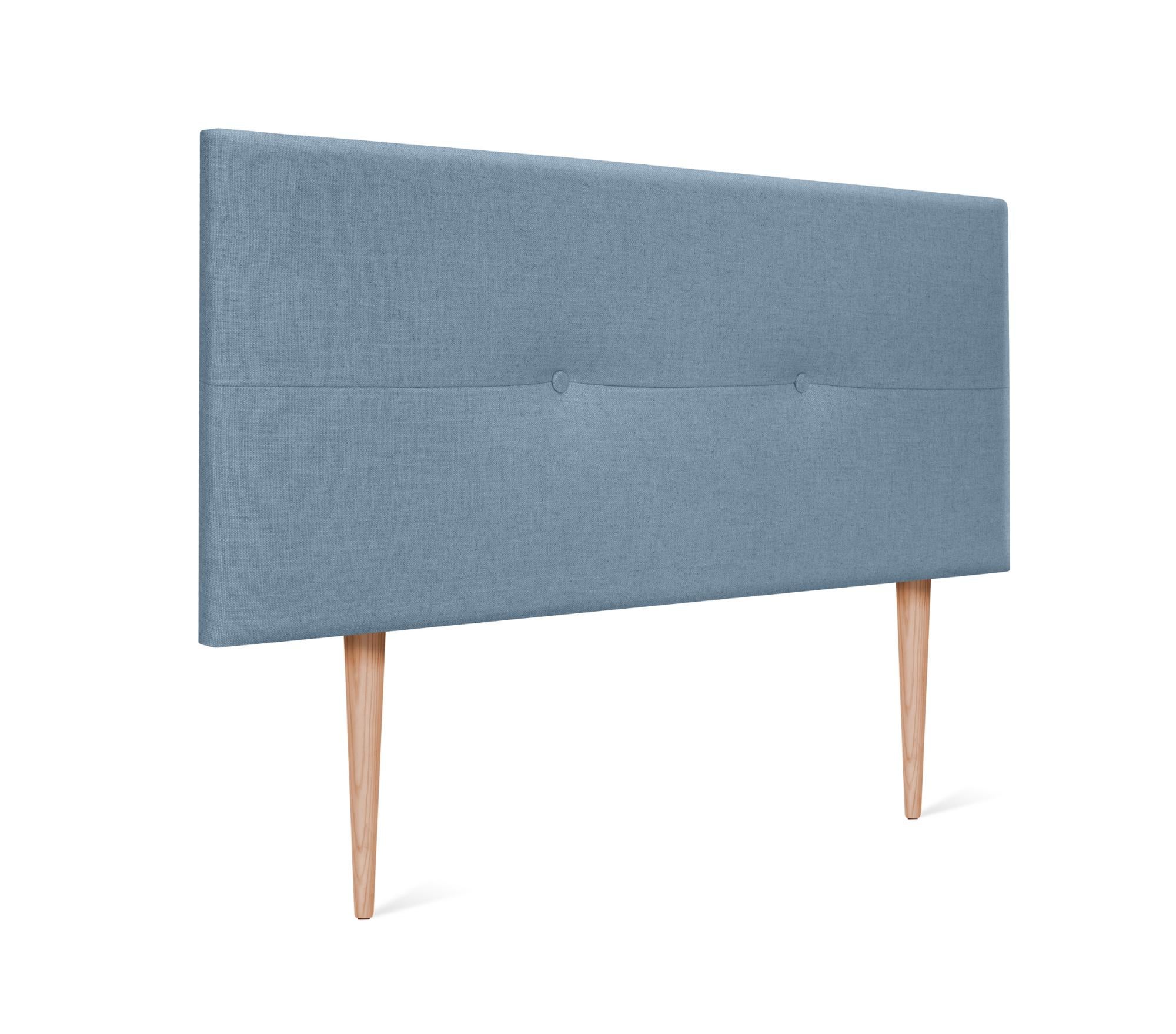 Tête De Lit Tapissée En Lin Beige - Dimensions 160x105 Cm (pour Lit 150/160 Cm) - Avec Pieds En Bois Et Rembourrage 4 Cm
