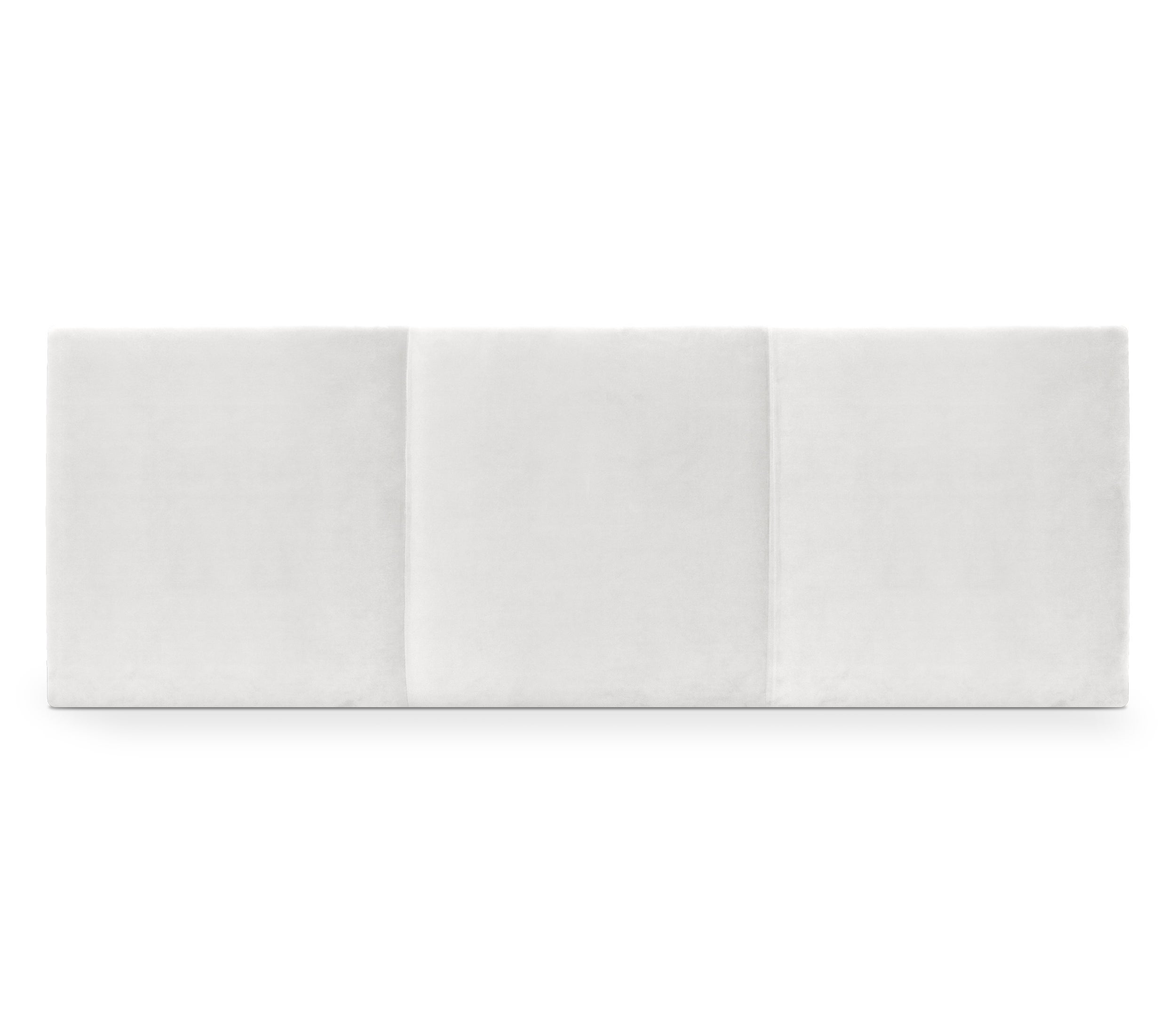 Dhome cabecero de terciopelo liso con tres paneles 160x50cm camas 150/160 - blanco visón