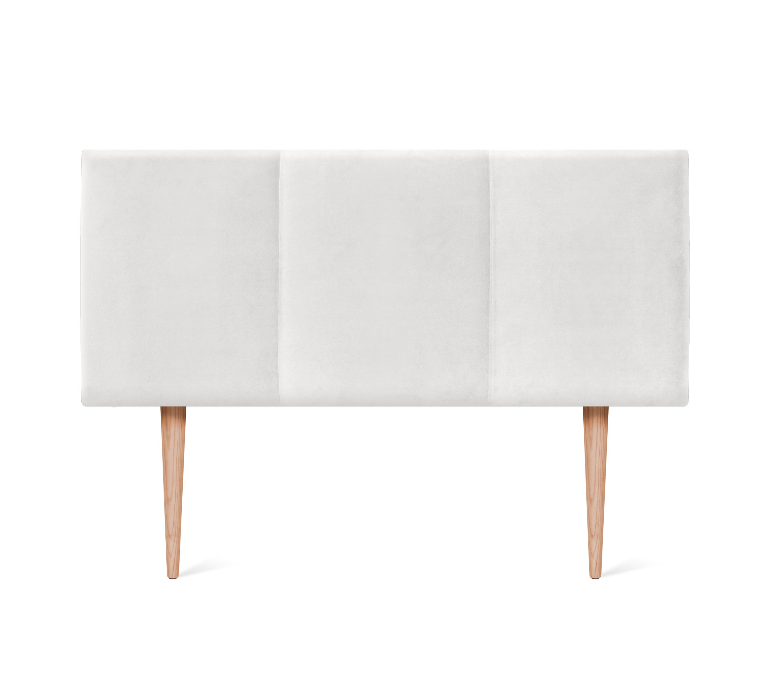 Dhome cabecero de terciopelo liso con tres paneles 95x105cm con patas camas 90 - blanco visón