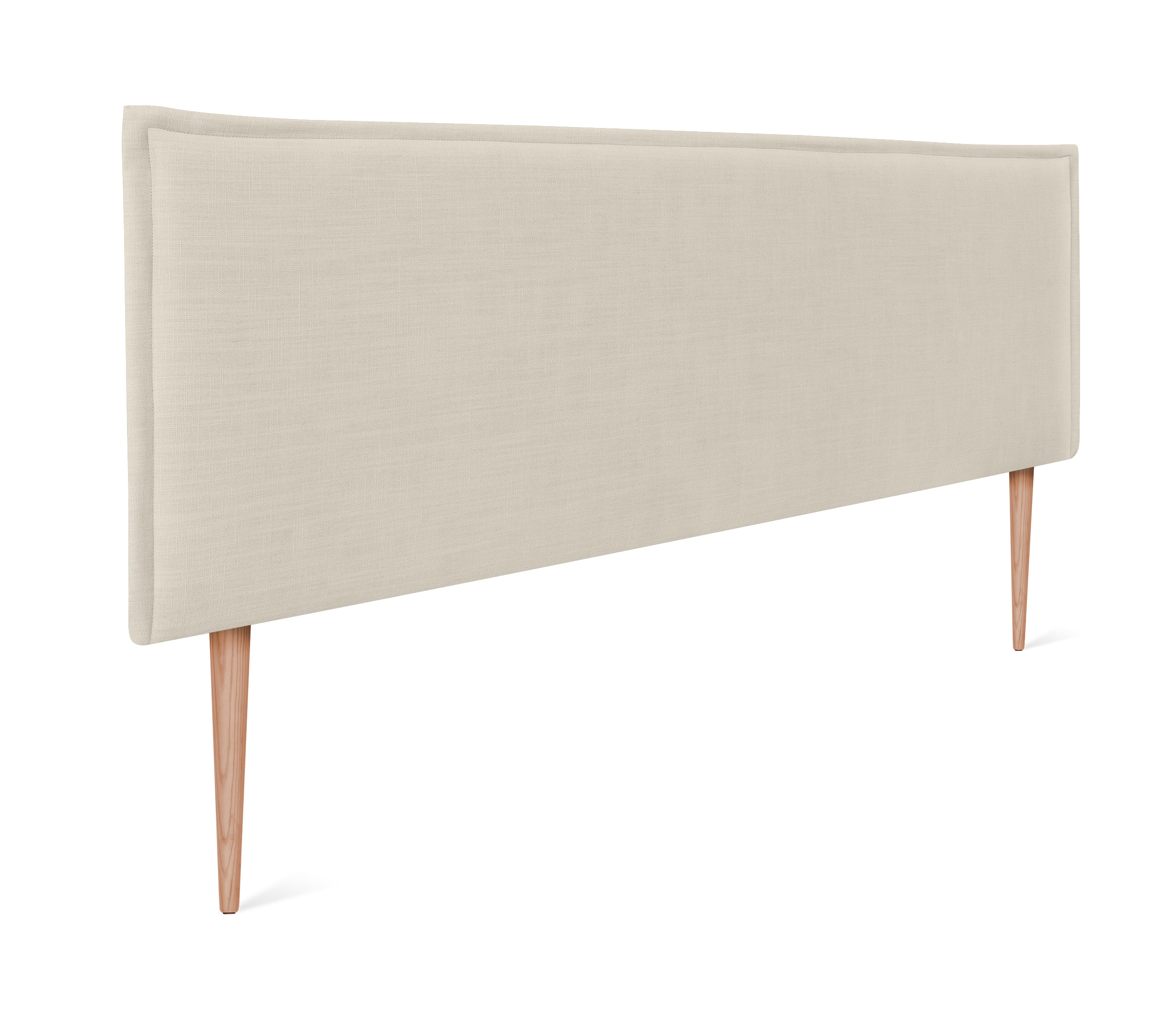 Dhome cabecero de lino natural liso con ribete 160x105cm con patas camas 150/160 - beige