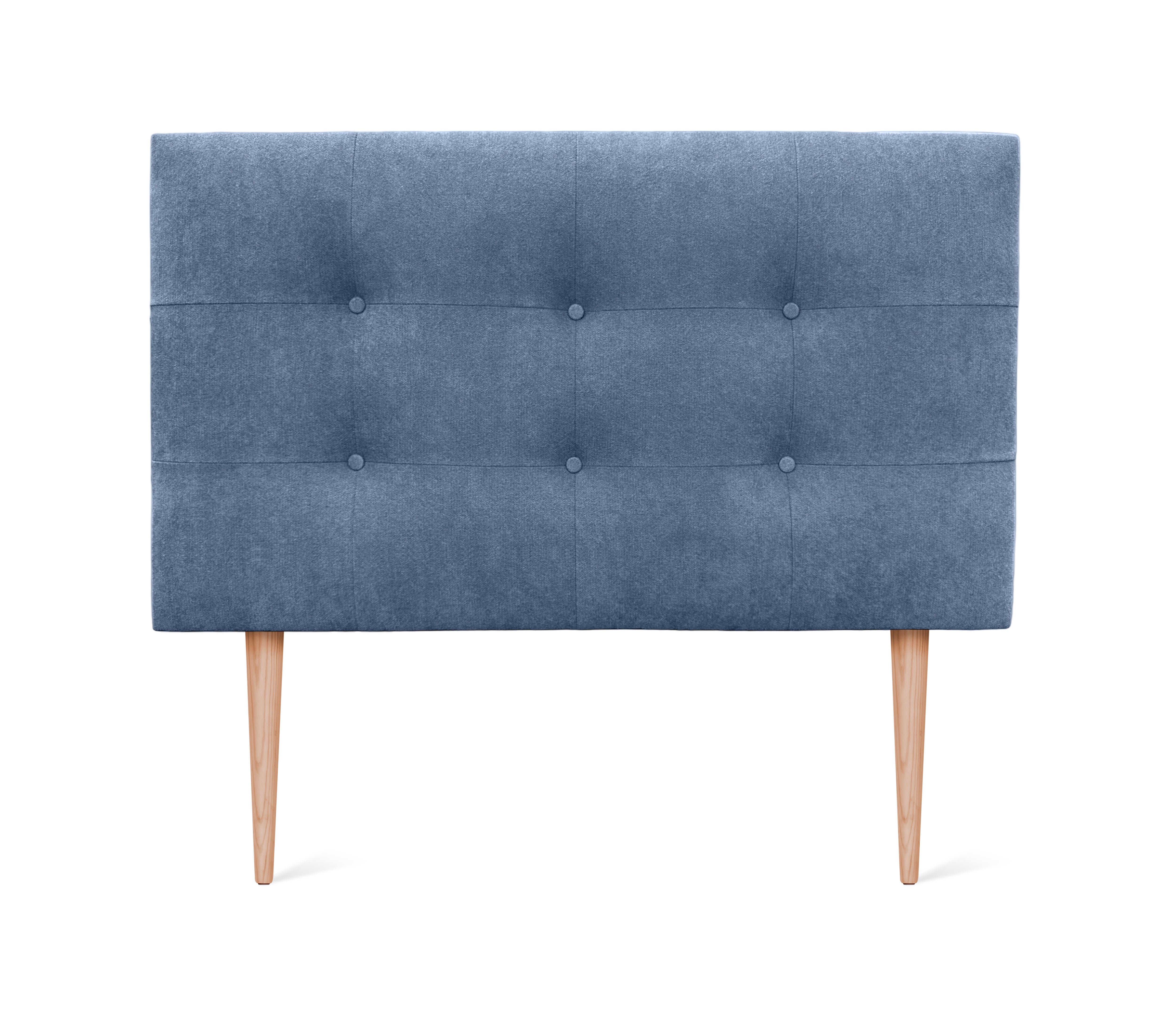 Dhome cabecero de tela aqualine capitoné 95x115cm con patas camas 90 - azul