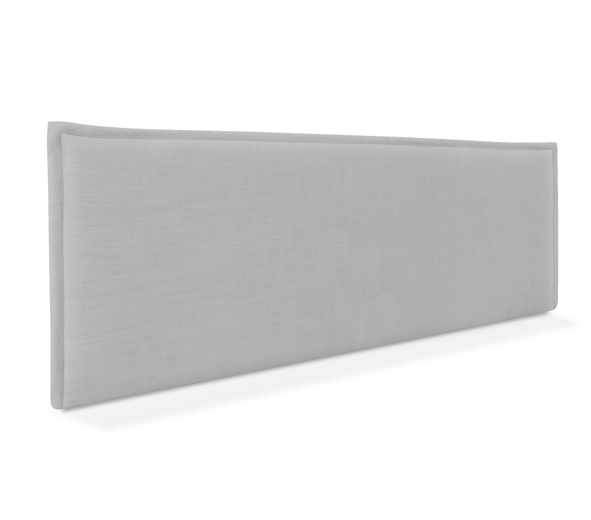 Dhome cabecero de lino natural liso con ribete 160x50cm camas 150/160 - gris claro