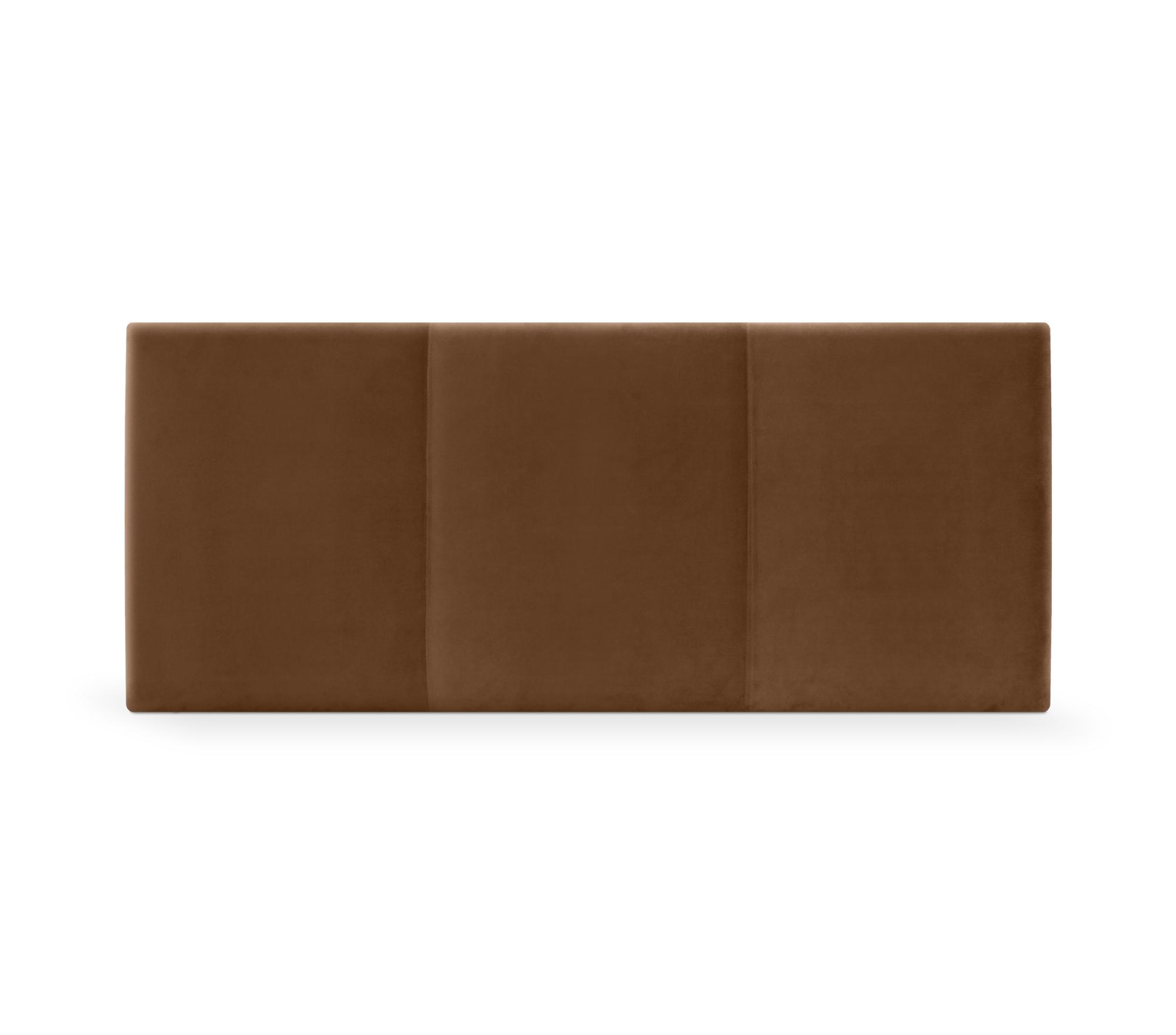 Dhome cabecero de terciopelo liso con tres paneles 110x50cm camas 105 - marrón