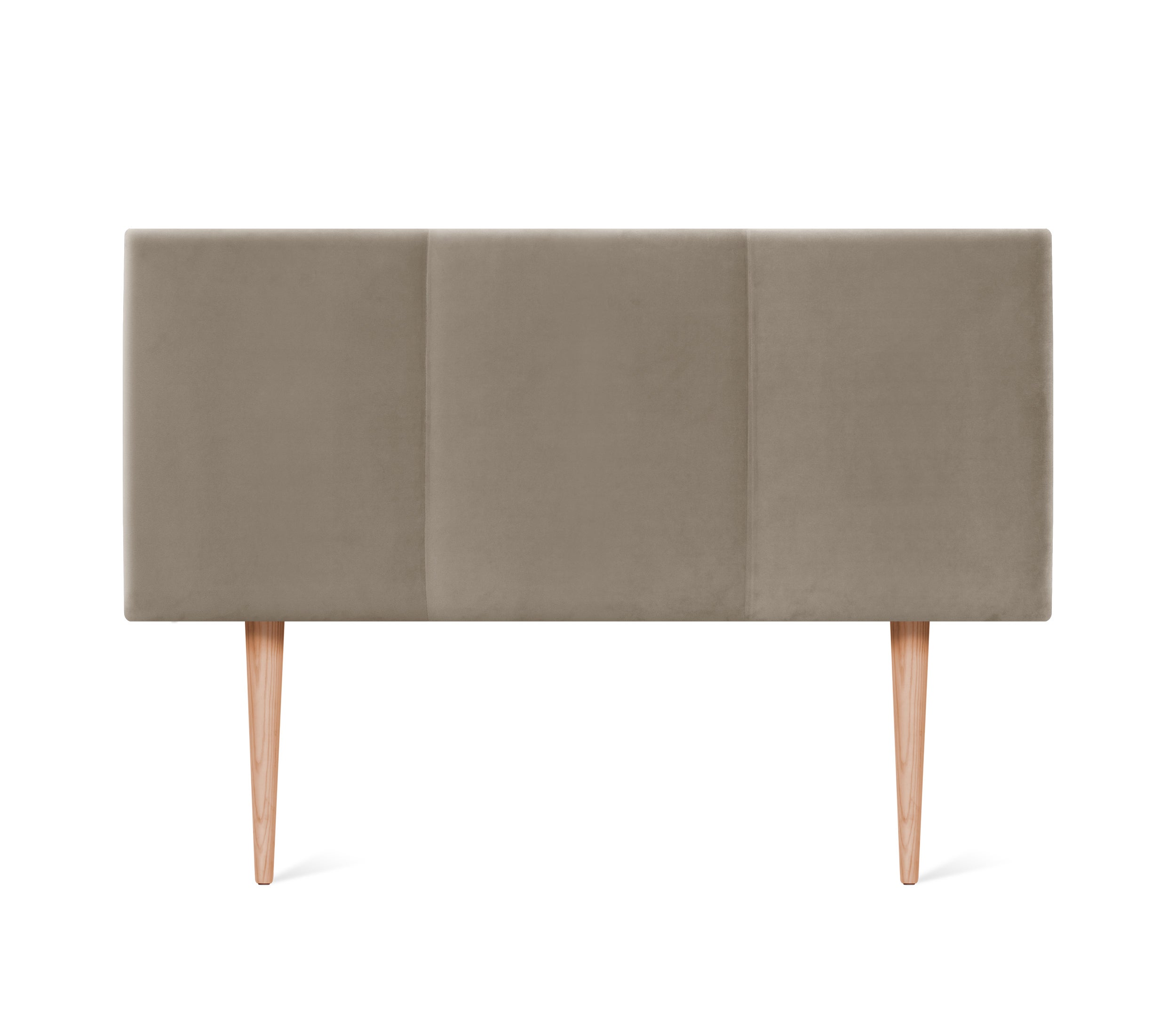 Dhome cabecero de terciopelo liso con tres paneles 110x105cm con patas camas 105 - beige