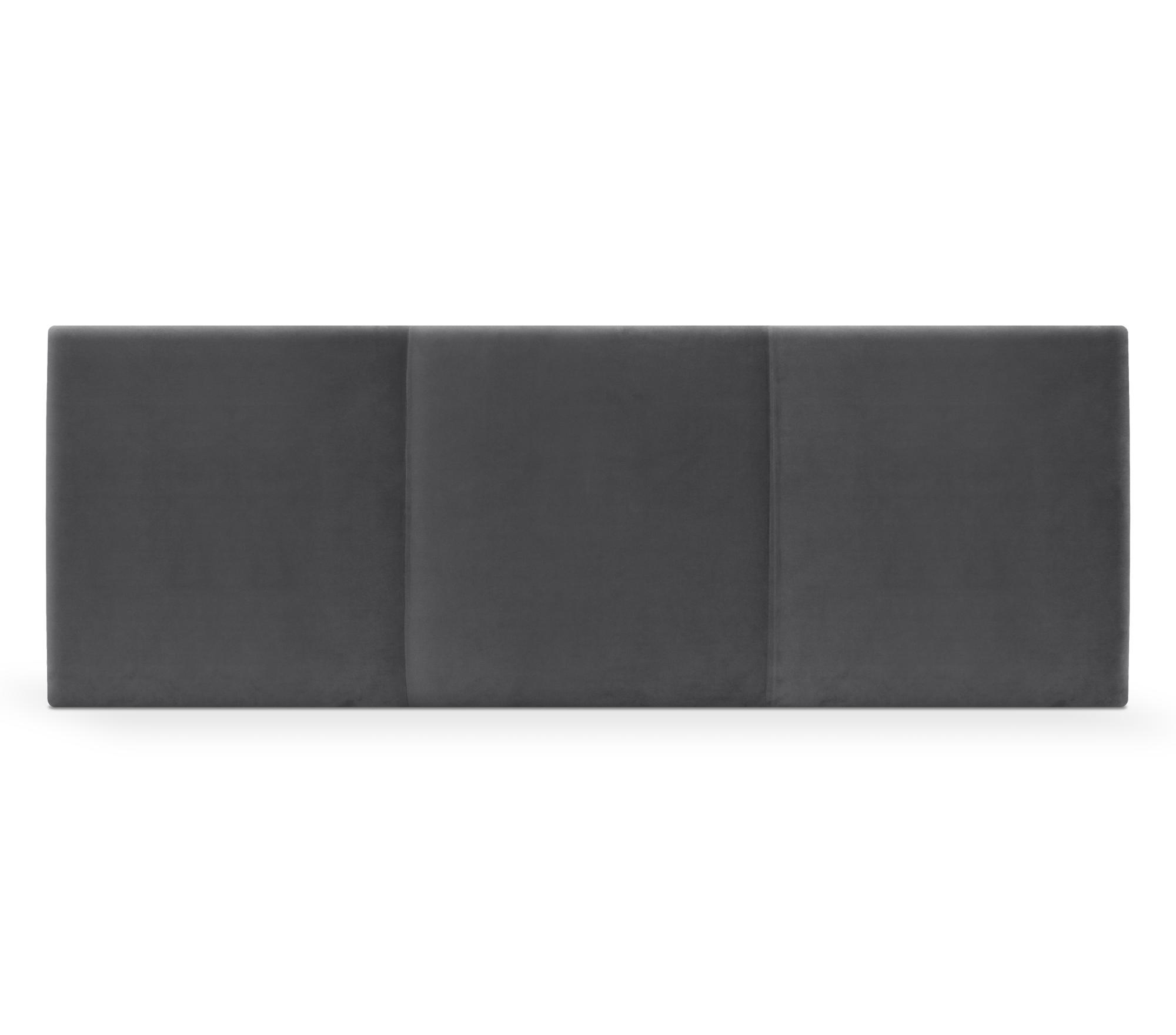 Dhome cabecero de terciopelo liso con tres paneles 160x50cm camas 150/160 - gris oscuro