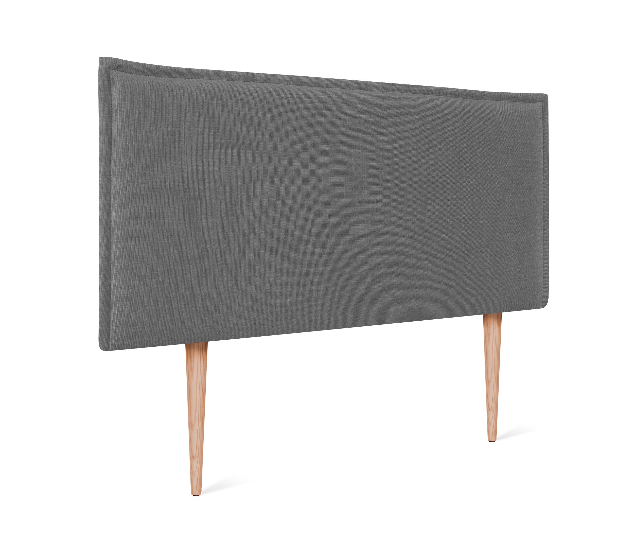 Dhome cabecero de lino natural liso con ribete 80x105cm con patas camas 70/80/90 - gris oscuro