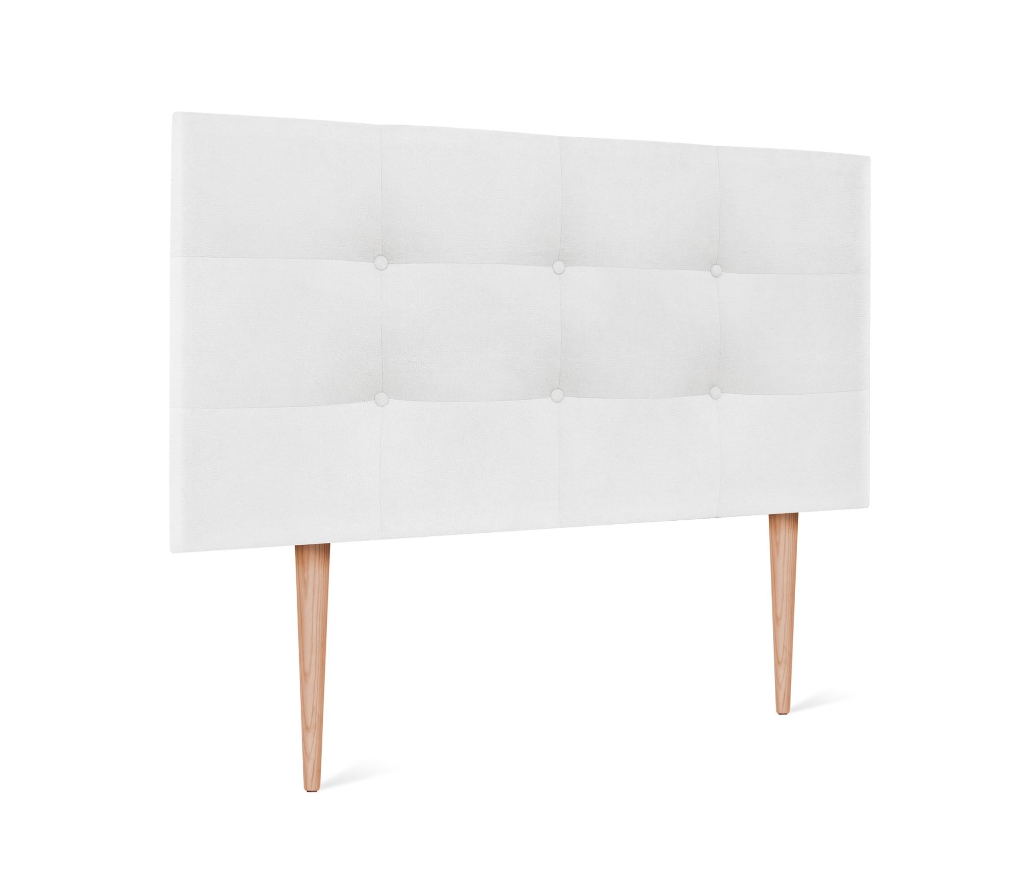 Dhome cabecero de tela aqualine capitoné 95x115cm con patas camas 90 - blanco