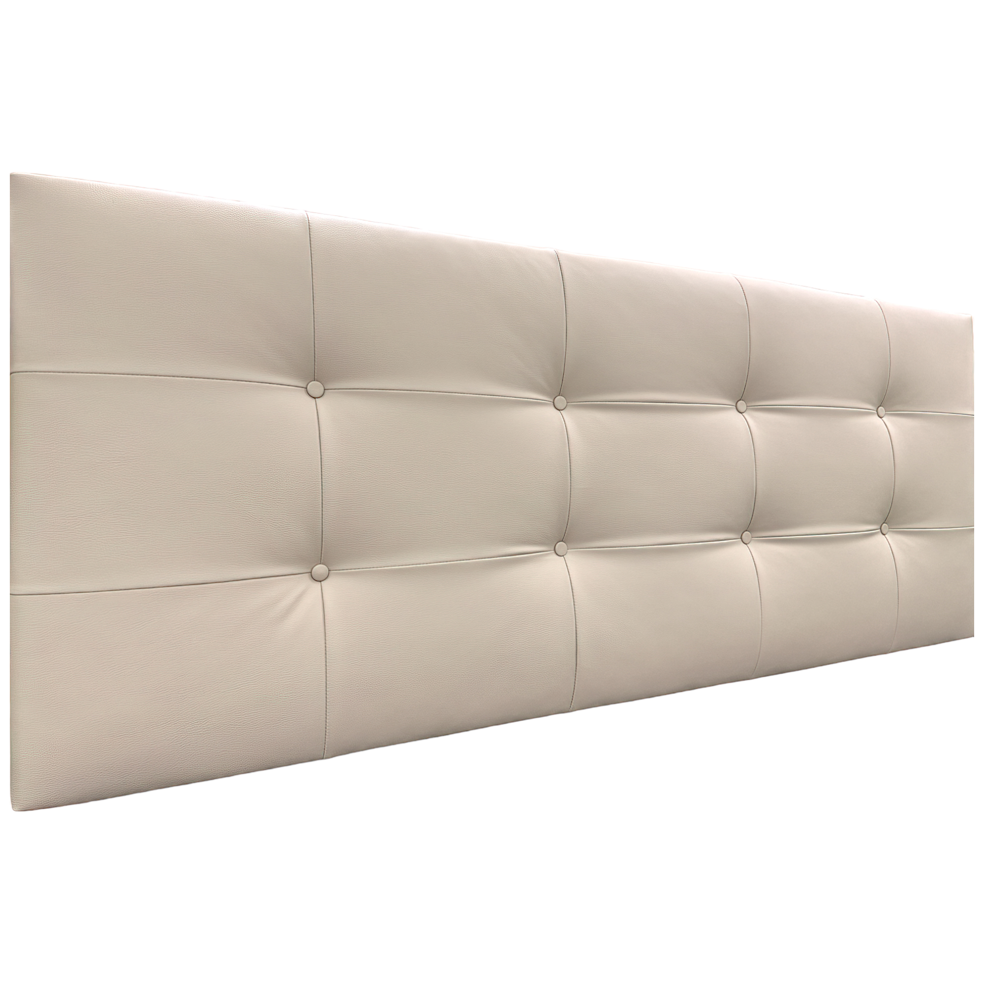DHOME Cabecero de Polipiel Capitoné 150x60cm Camas 150 Beige Leroy