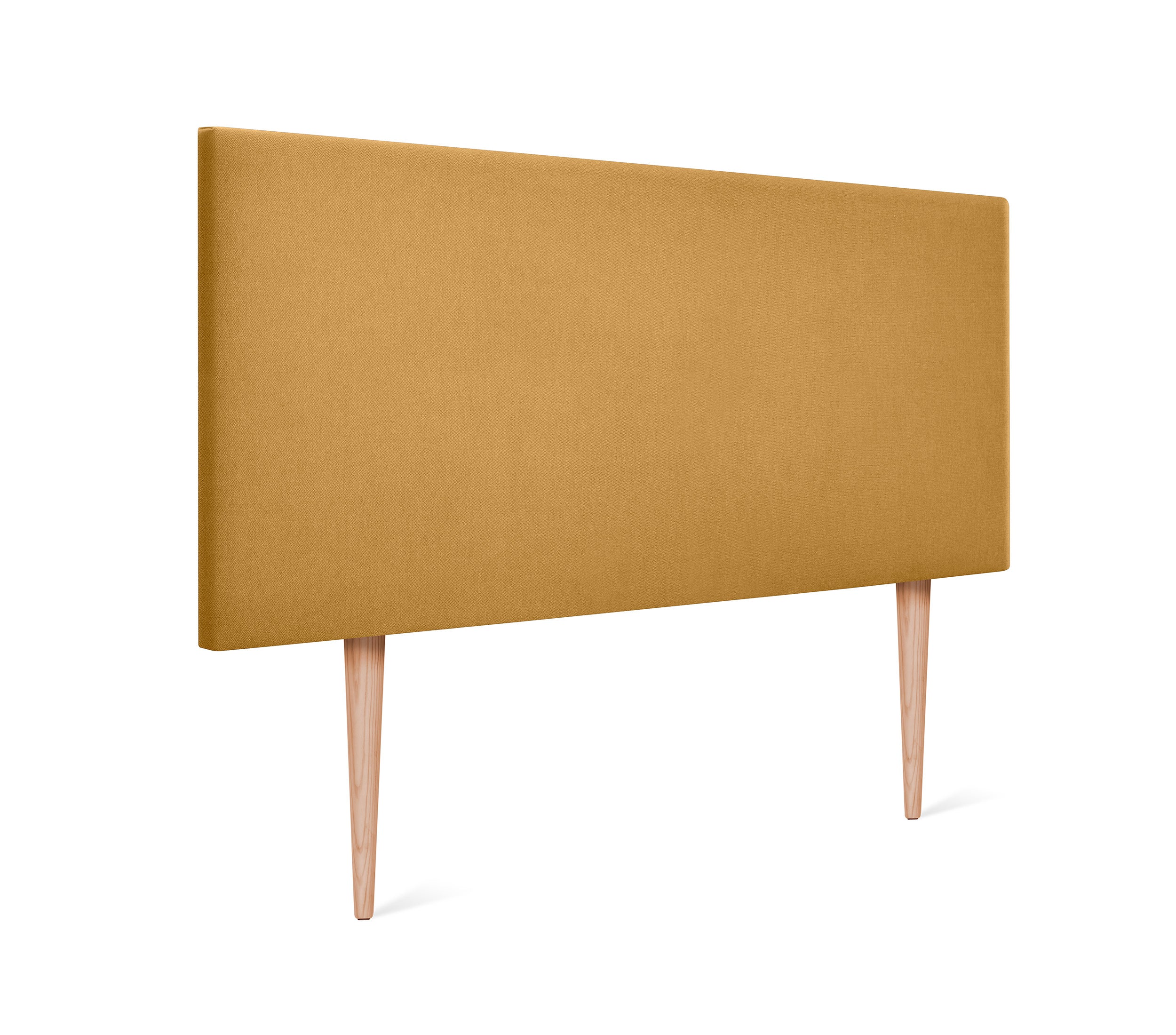 Dhome cabecero de tela aqualine liso 95x105cm con patas camas 90 - mostaza