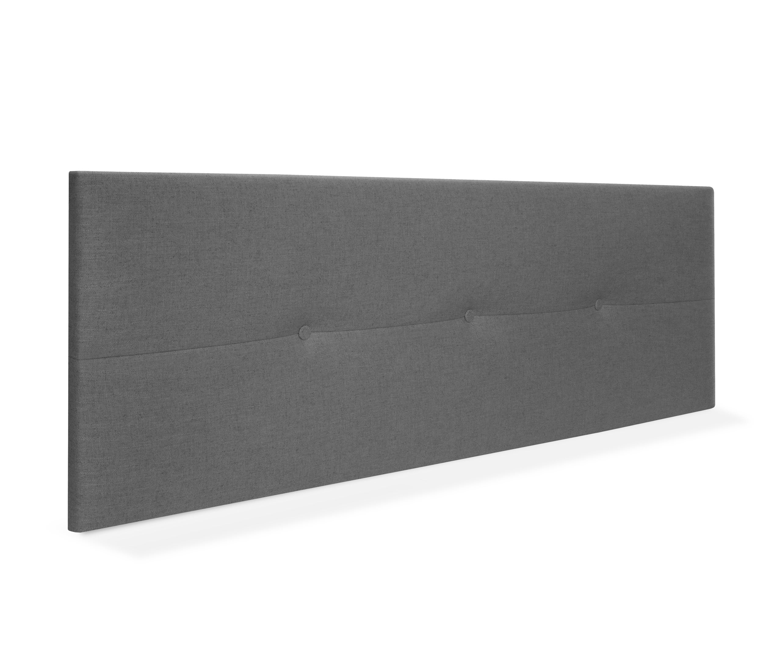 Dhome cabecero de lino natural con botones 160x50cm camas 150/160 - gris oscuro