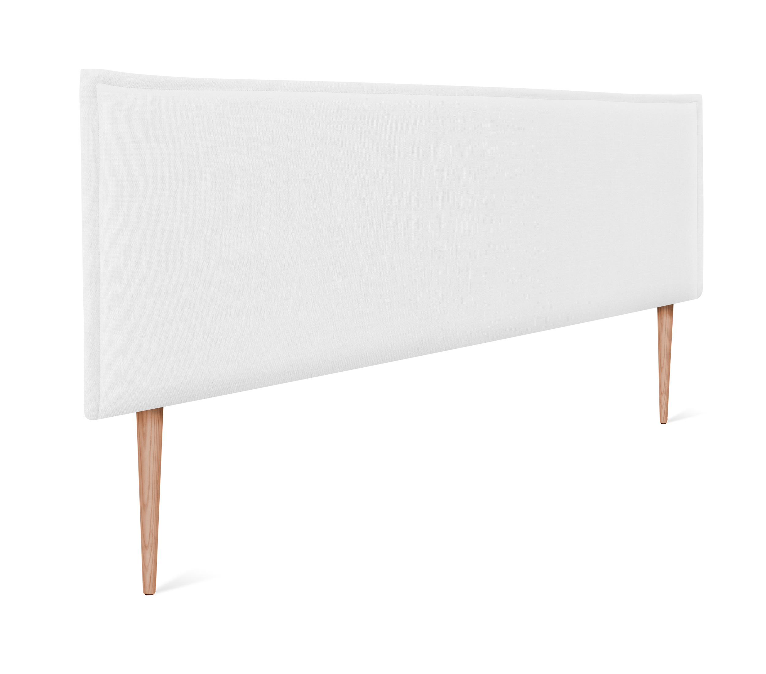 Dhome cabecero de lino natural liso con ribete 160x105cm con patas camas 150/160 - blanco