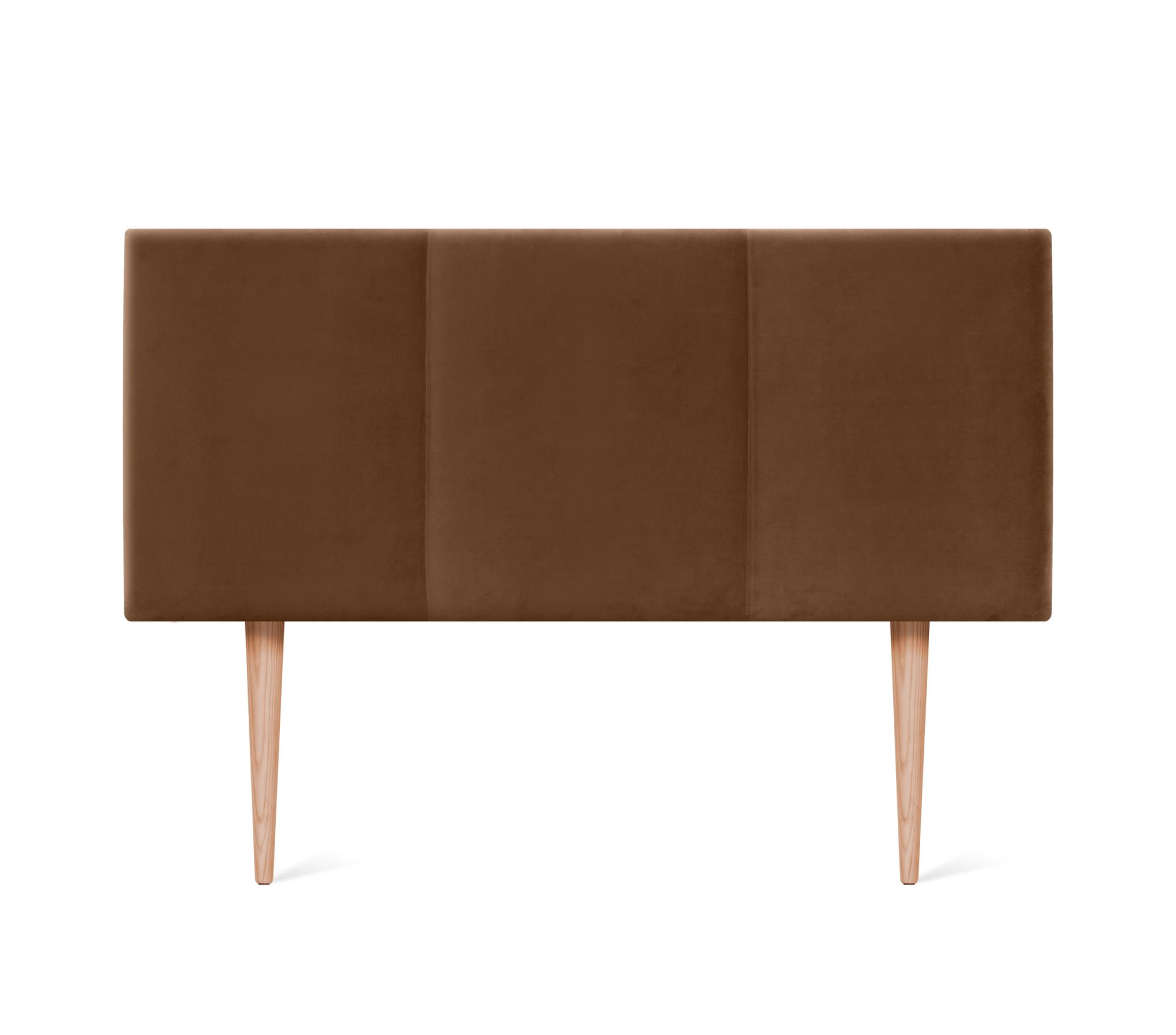 Dhome cabecero de terciopelo liso con tres paneles 110x105cm con patas camas 105 - marrón