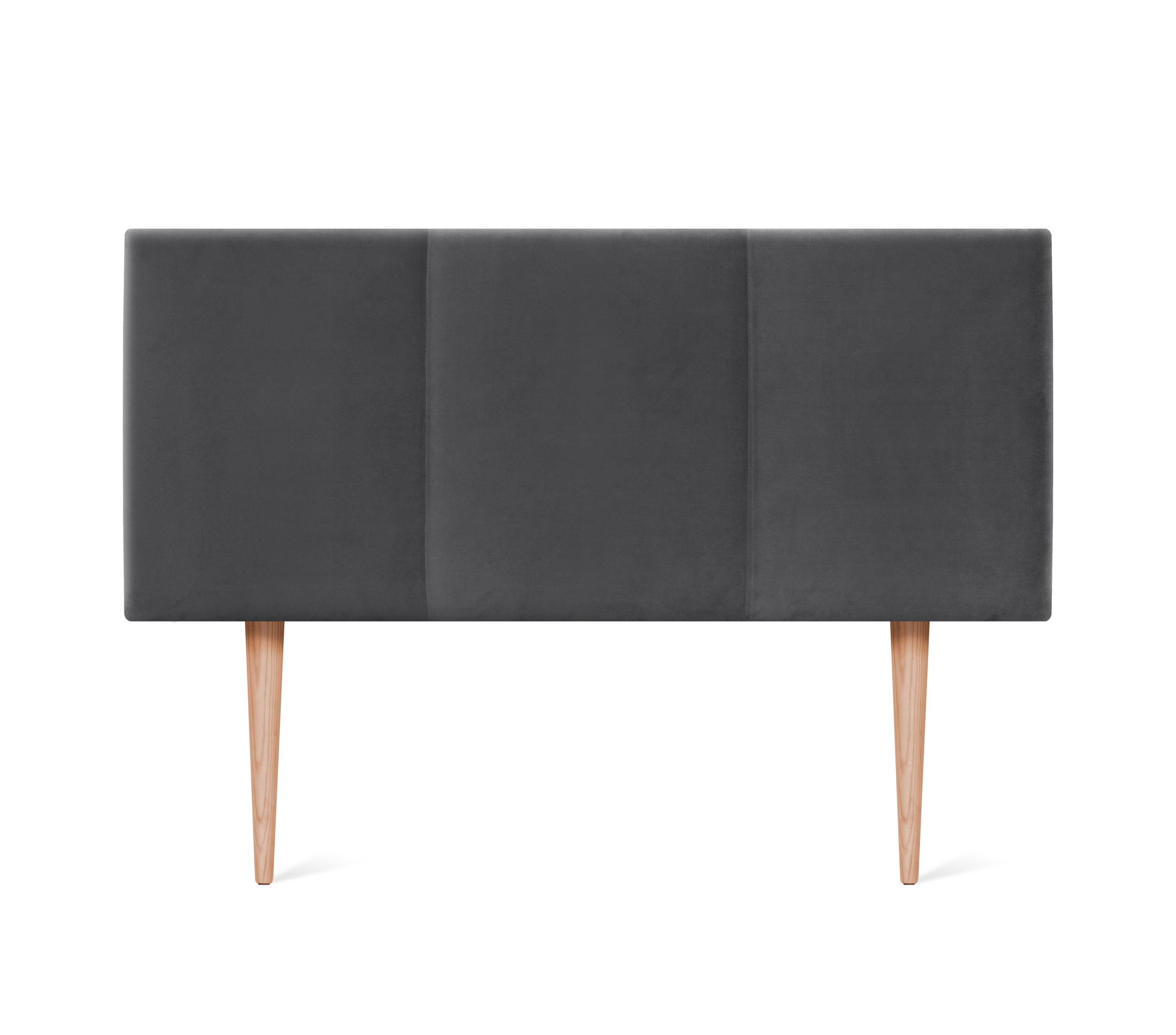 Dhome cabecero de terciopelo liso con tres paneles 110x105cm con patas camas 105 - gris oscuro