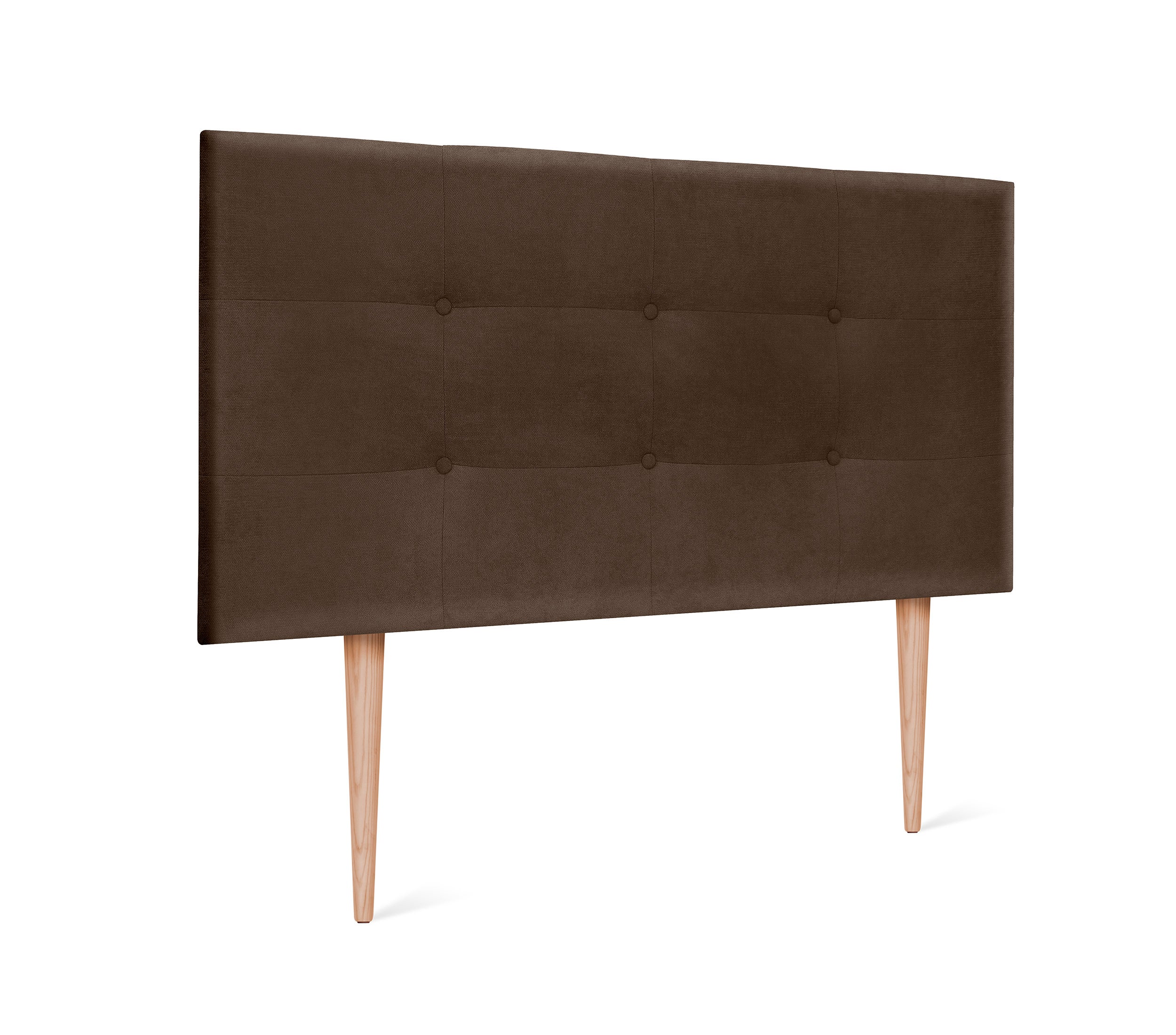 Dhome cabecero de tela aqualine capitoné 95x115cm con patas camas 90 - marrón
