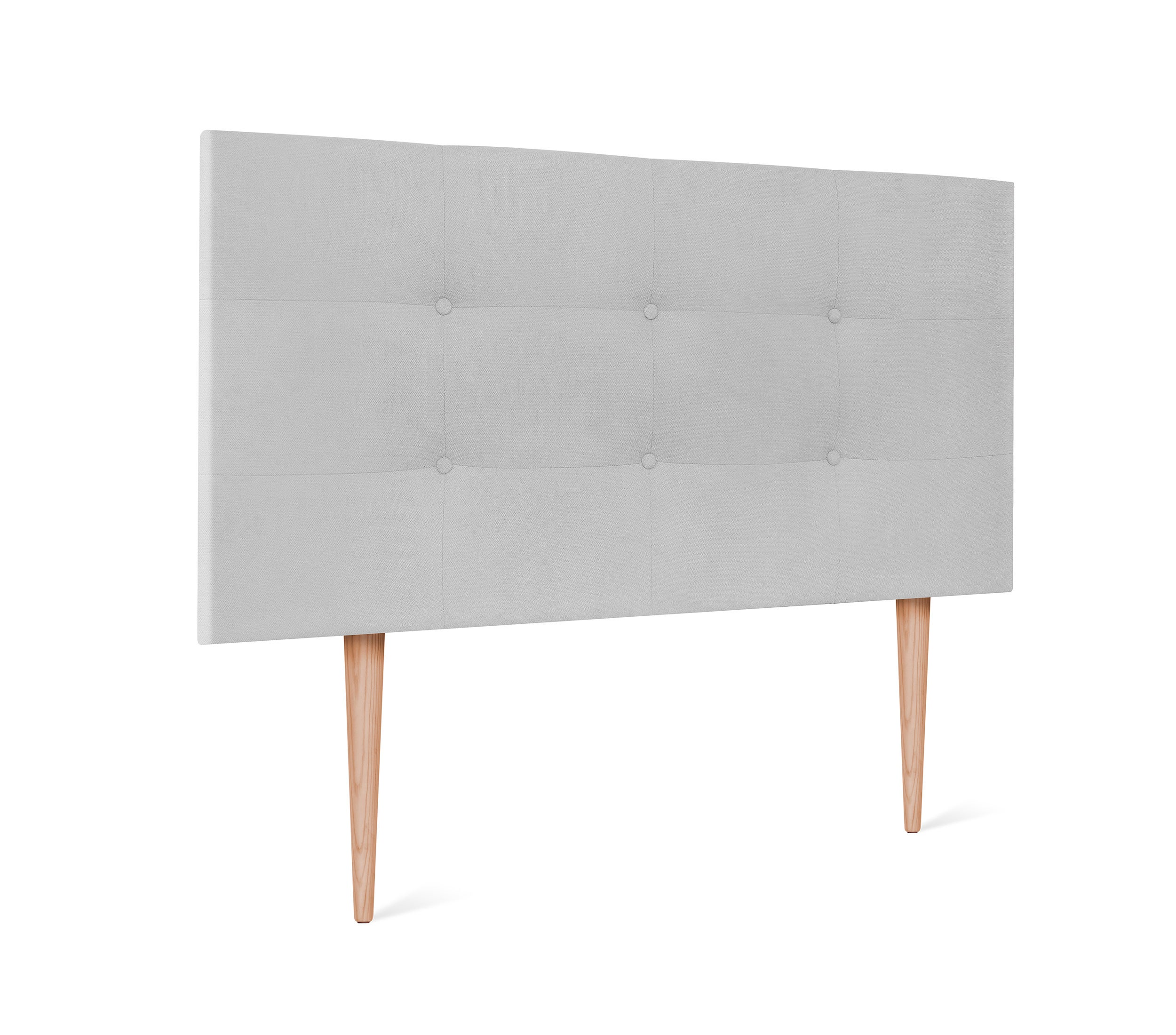 Dhome cabecero de tela aqualine capitoné 95x115cm con patas camas 90 - gris perla
