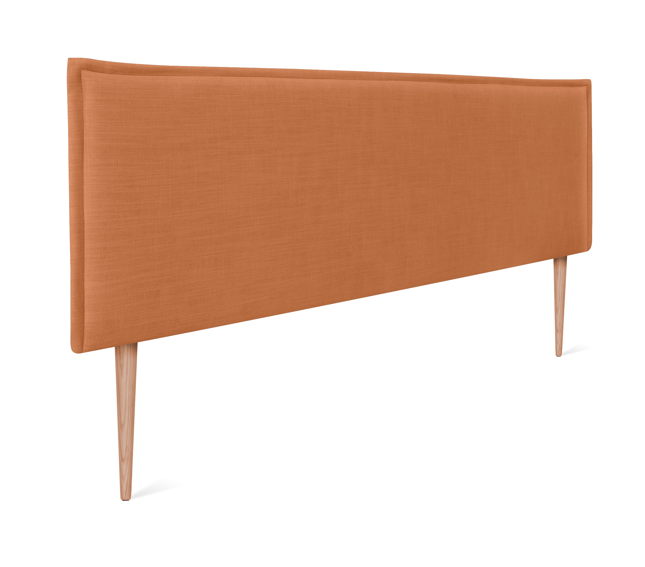Dhome cabecero de lino natural liso con ribete 145x105cm con patas camas 135/140 - naranja