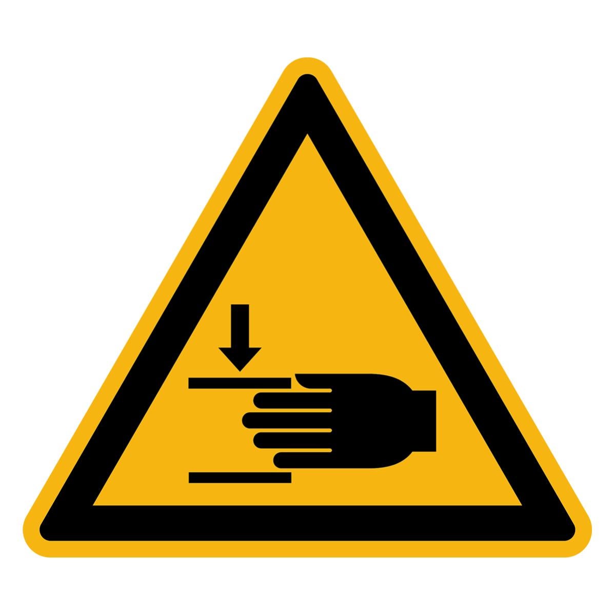 Cartello Pericolo Vsafety 65018 Macchinari In Movimento: Rischio Schiacciamento Mani, 150x200 Mm, Autoadesivo - 2