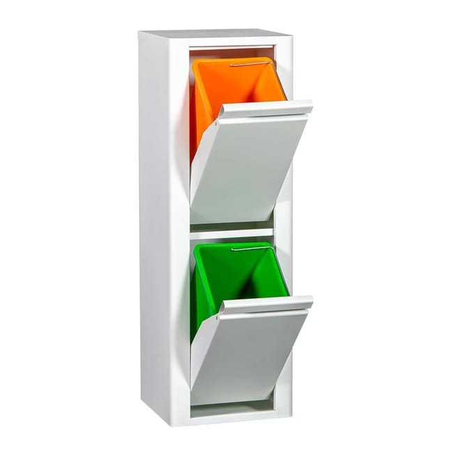 Contenedor de reciclaje 2 departamentos Duett blanco Leroy Merlin