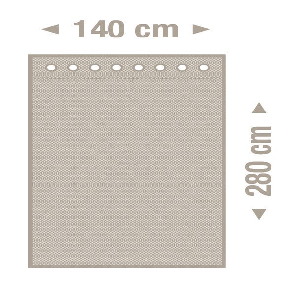 Tenda Porta Finestra Grigio 140x280 cm Tessuto Intrecciato Semitrasparente  Coprente Occhielli Acciaio