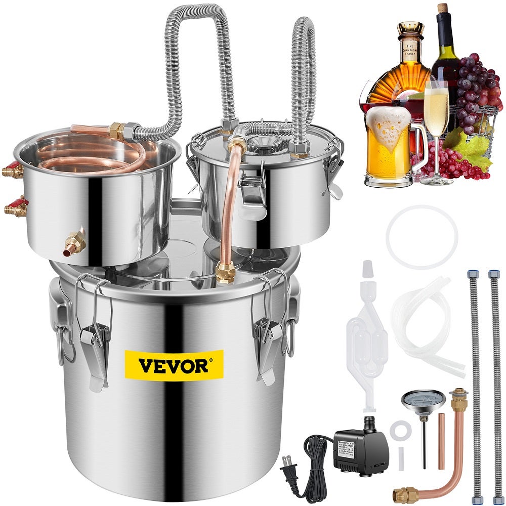 Distillateur d'eau, VV-PG30L-220V, 30L, 240V, 8W, acier inoxydable, alcool,  argent