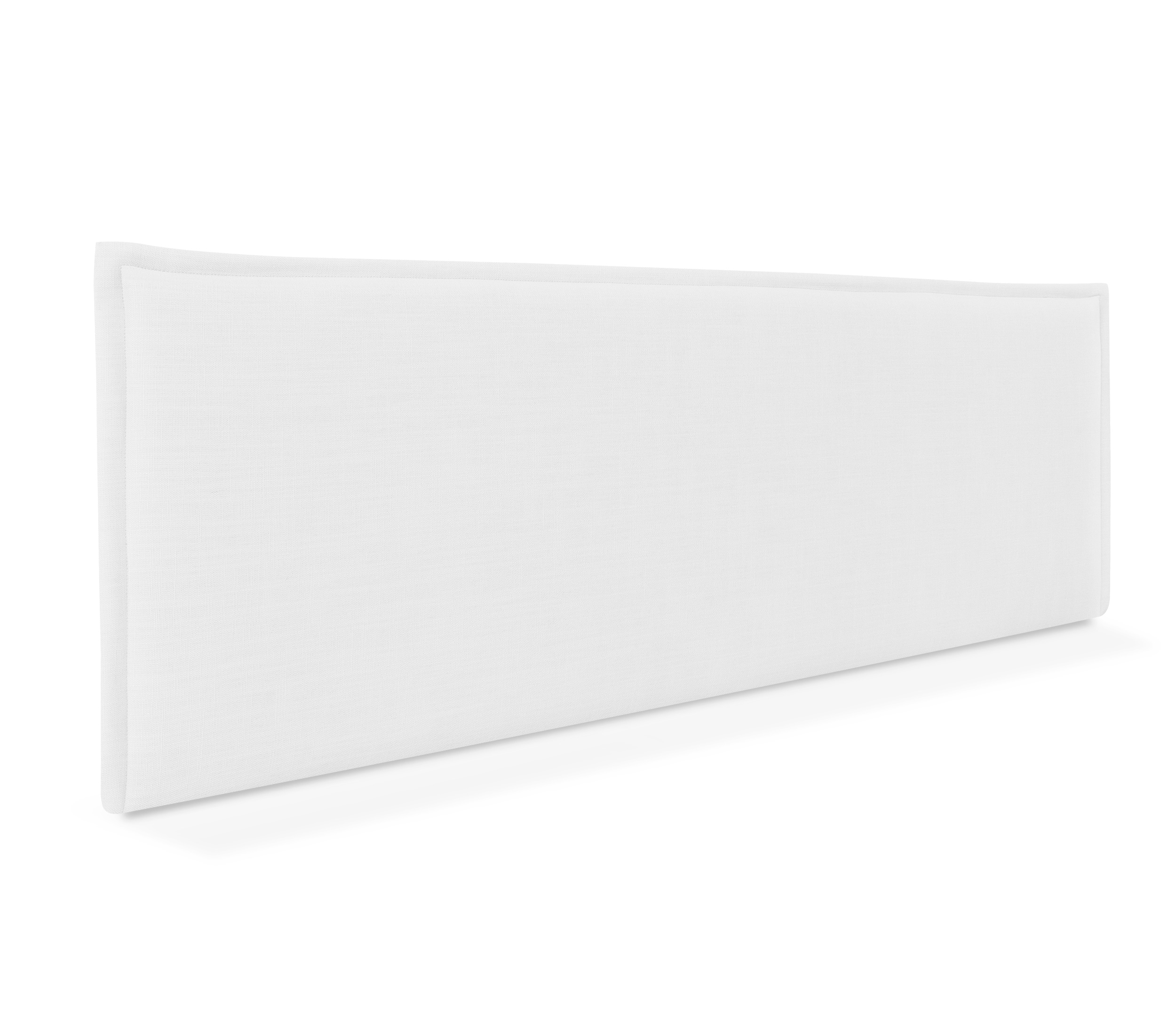 Dhome cabecero de lino natural liso con ribete 160x50cm camas 150/160 - blanco