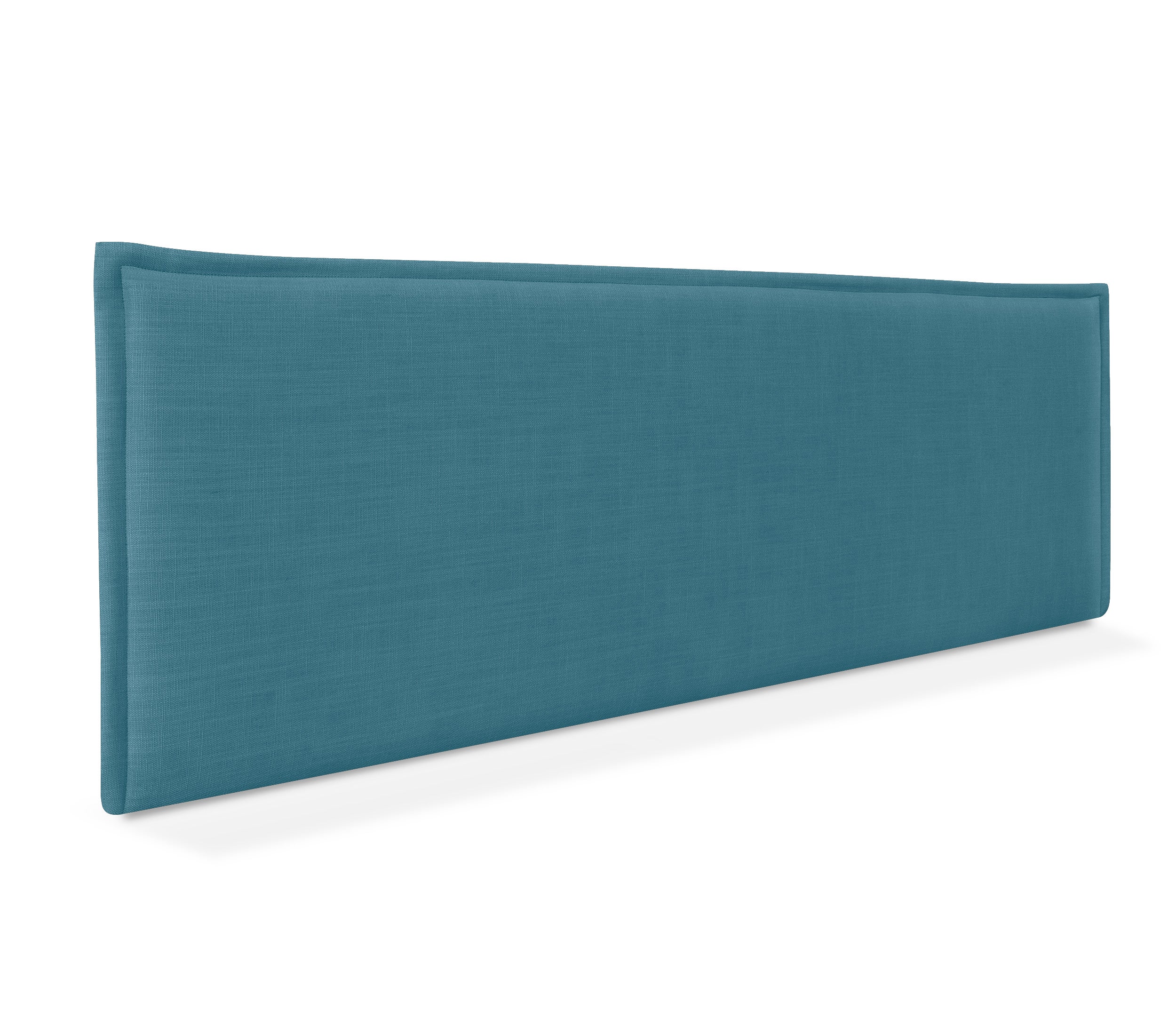 Dhome cabecero de lino natural liso con ribete 160x50cm camas 150/160 - turquesa