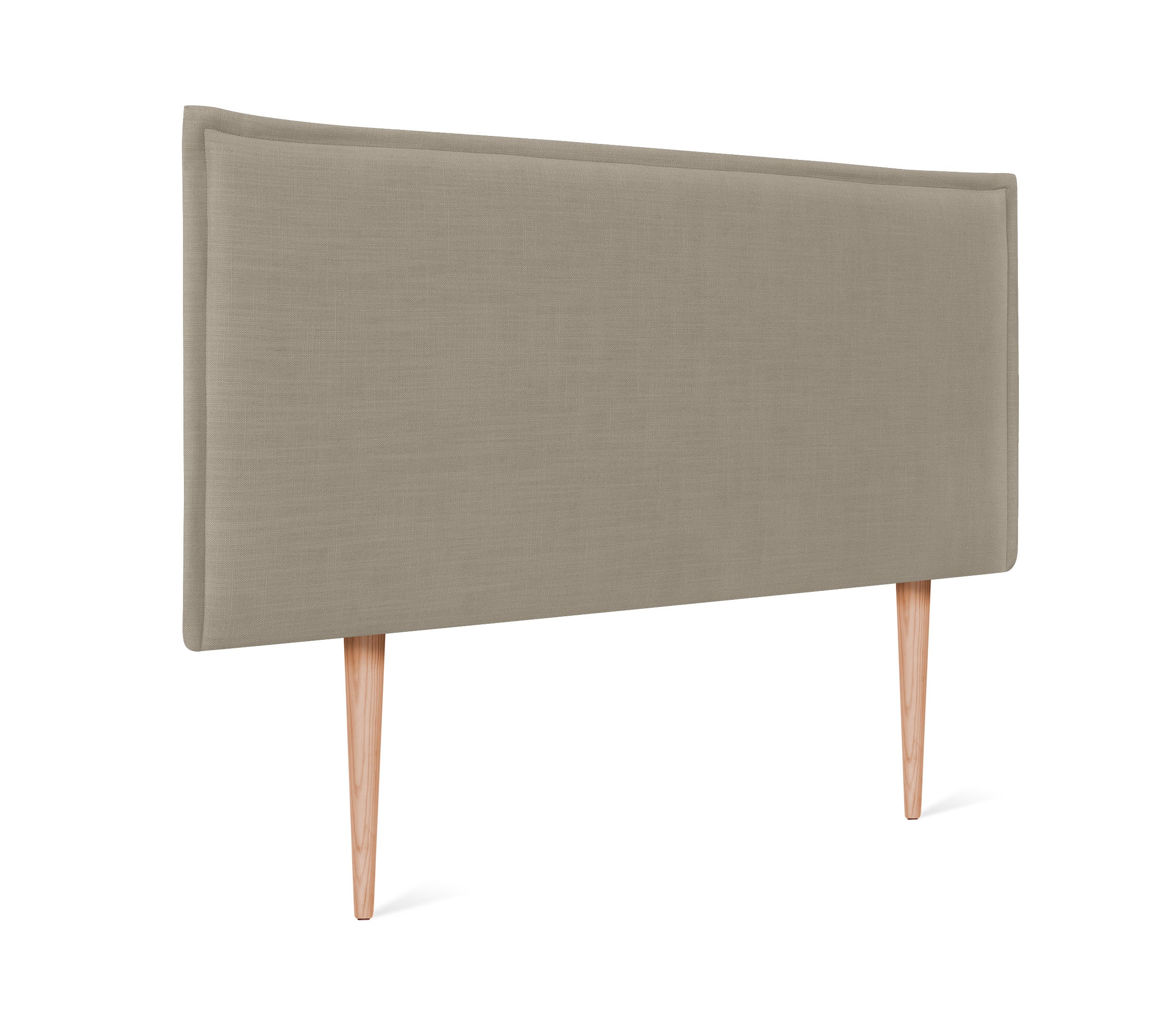 Dhome cabecero de lino natural liso con ribete 80x105cm con patas camas 70/80/90 - tierra