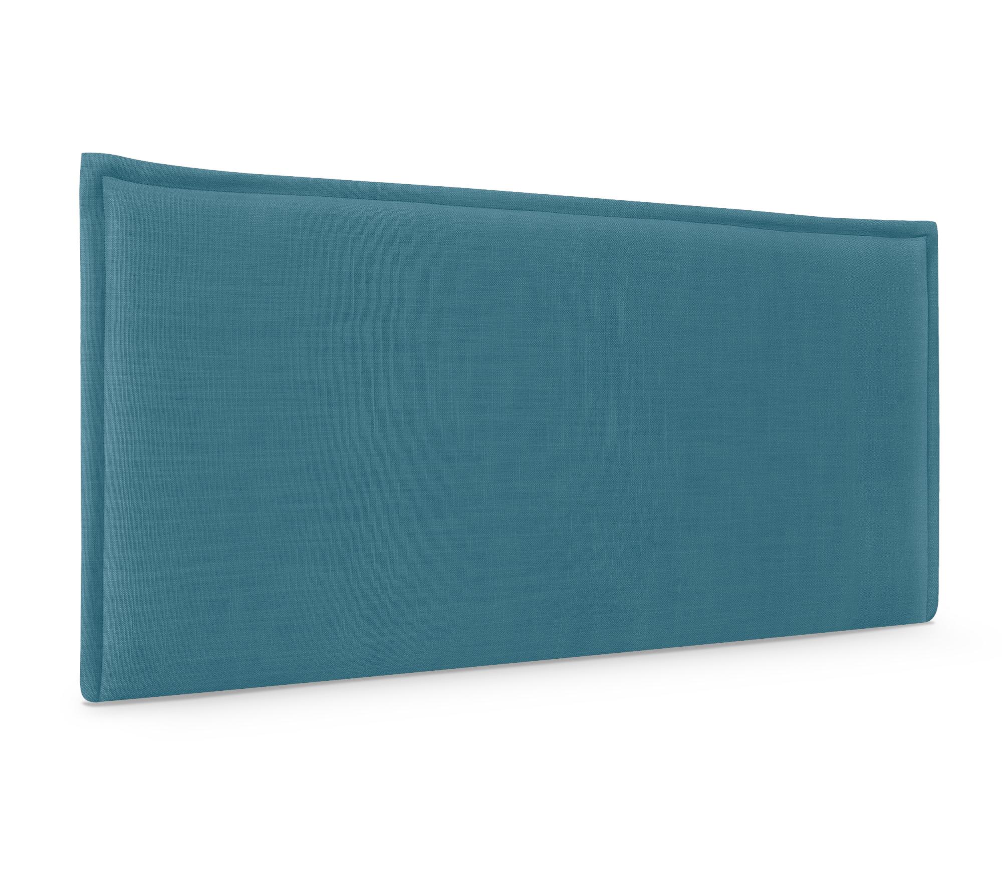 Dhome cabecero de lino natural liso con ribete 80x50cm camas 70/80/90 - turquesa