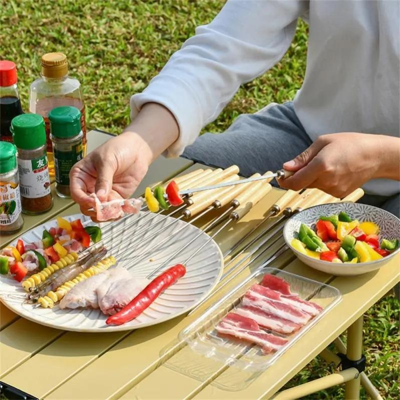 Lot De 10 Brochettes En Acier Inoxydable Pour Barbecue - Longueur 43 Cm, Réutilisables, Lave-vaisselle - 13