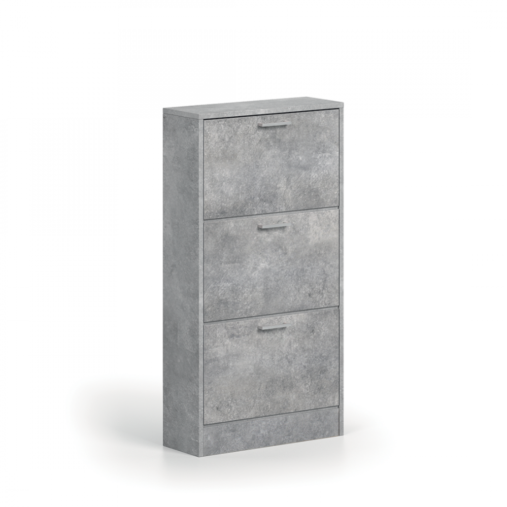 Meuble à chaussures vertical ERA, 3 tiroirs coloris gris béton Leroy