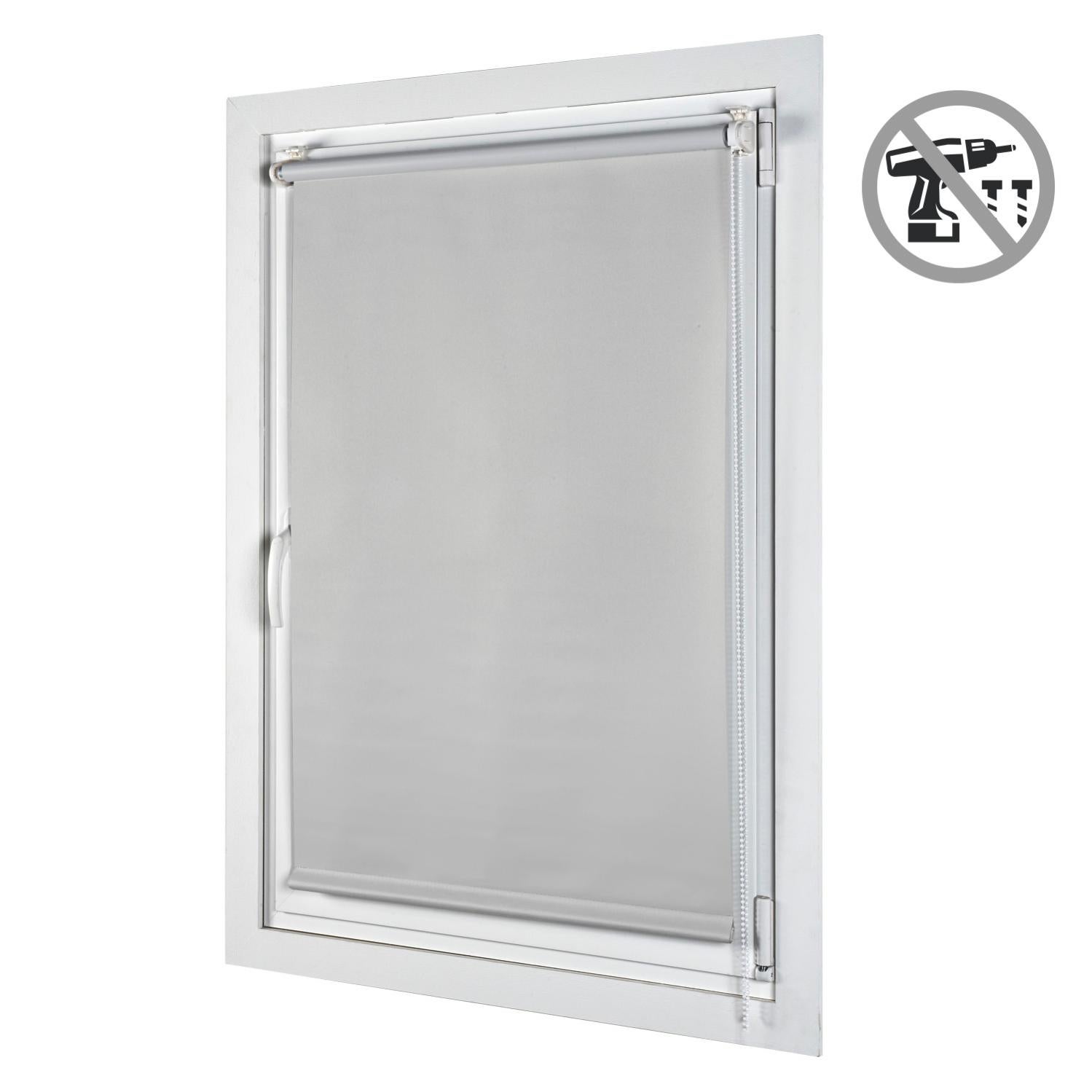 Store Enrouleur Occultant, Installation Facile, Stores sans Perçage Gris 75x180 cm Leroy Merlin