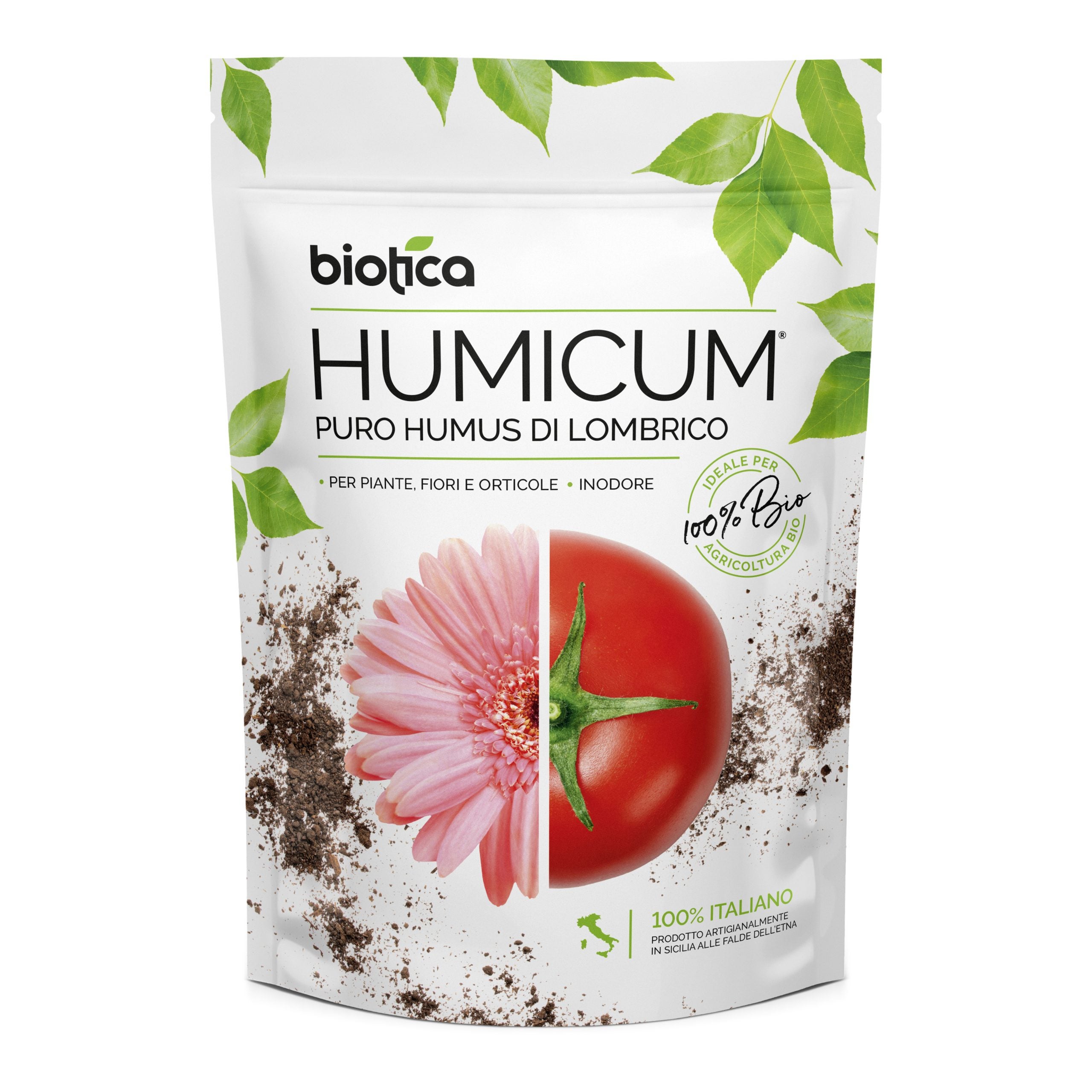 BIOTICA Humus di lombrico 100% biologico HUMICUM - 2 Litri - Fertilizzante  Naturale Prodotto artigianalmente in Italia