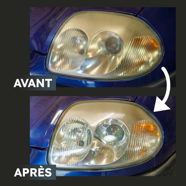 Kit rénovation phare voiture - Rénovation optique de phare - redonne clarté  et luminosité à vos phares