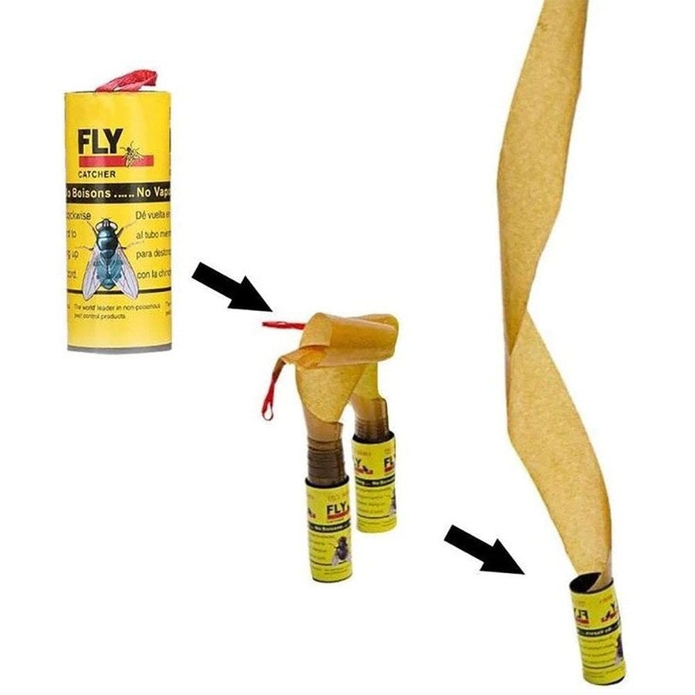 SHOP-STORY - FLY ROLLERS : Pack de 4 Rouleaux de Papier Attrape