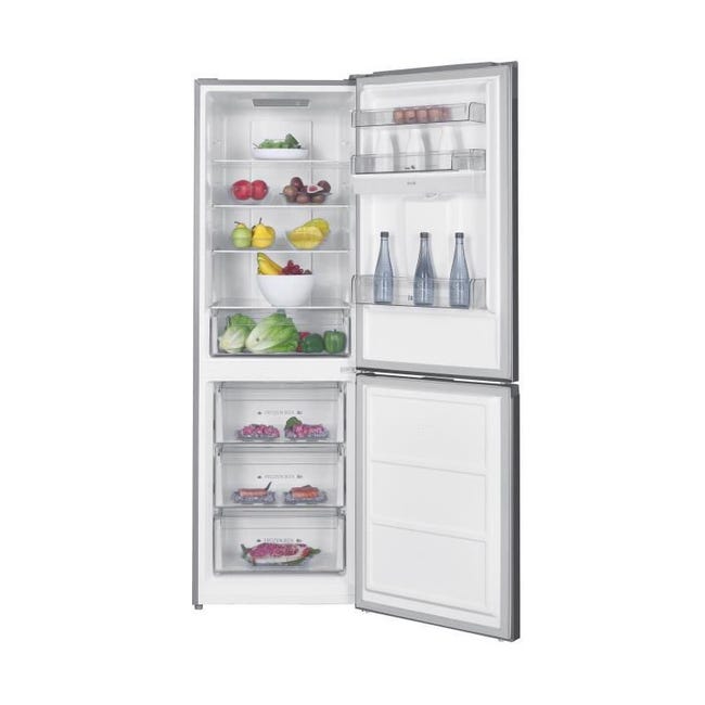 Réfrigérateur congélateur bas - CONTINENTAL EDISON - 325L - Total No Frost  - distributeur d'eau- Inox