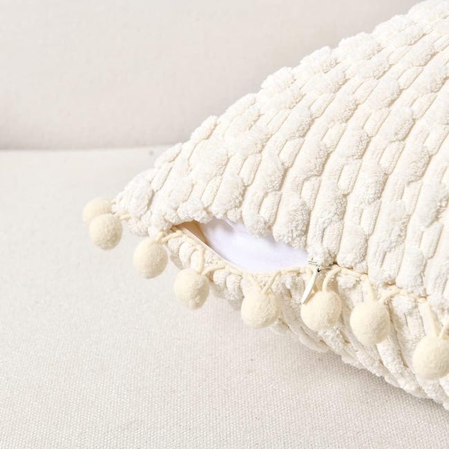 Coussin décoratif en laine courte en peluche douce couvre 18L x