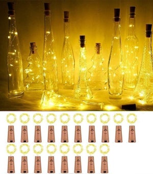 JAUNE Guirlande lumineuse pour bouteille de vin, 2M 20 LED, à piles en  liège, bricolage, pour noël, fête, Ha - Cdiscount Maison