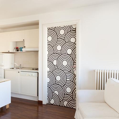 Pegatina de la puerta, pegatina de círculos blancos para puertas, 204 cm x 83 cm
