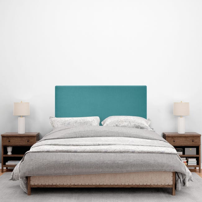 Cabecero tapizado con patas de madera para camas de 90 (100 x 100 cm) Tela  Turquesa