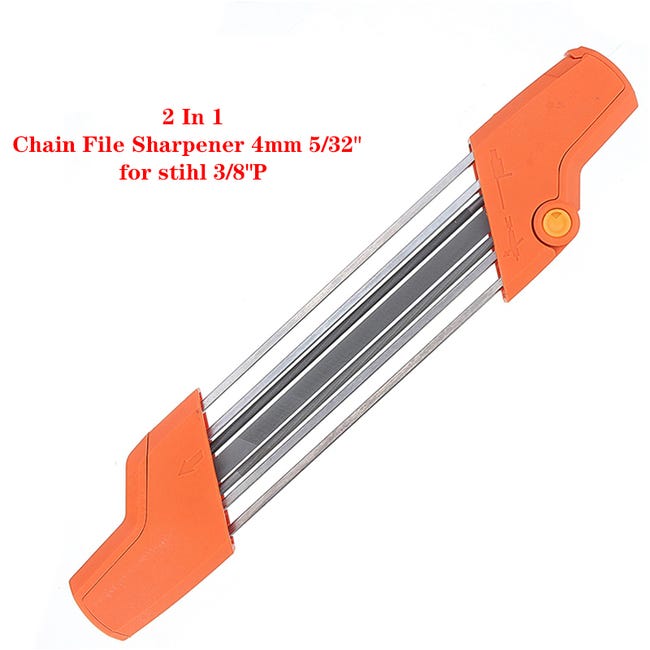 Affûteur de chaîne de tronçonneuse 2 en 1 Easy File 3/8 P 4,0 mm Jeu de  dents de scie Affûtage rapide, Orange