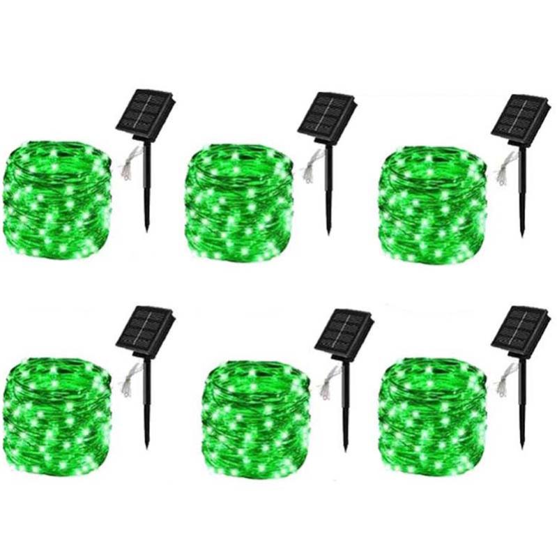 100 luci a tubo a stringa solare a LED, luci a stringa a LED per feste di Natale con 8 modalità
