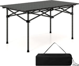 COSTWAY Table de Camping Pliante Portable Aluminium 4-6 Personnes 95 x 55CM  Charge 60KG Table