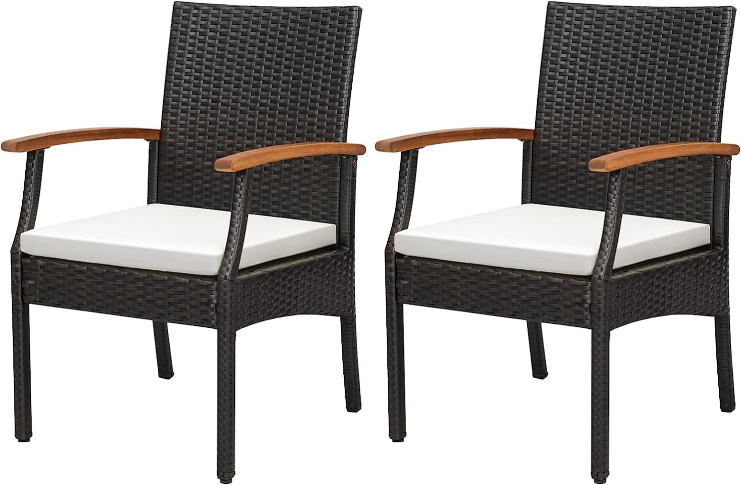 Fauteuil de Jardin Éxterieur Lot de 2 avec Coussins,Hauteur d'Assise 40