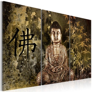 Tableau Sur Toile Décoration Murale Image Imprimée Cadre En Bois À  Suspendre Bouddha à Prix Carrefour