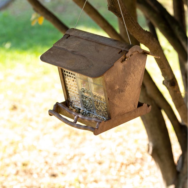 Comedero de Exterior para Pájaros JOK 1, Refugio Pájaros Silvestres, Apto  para Alimentación Semillas Frutos Secos
