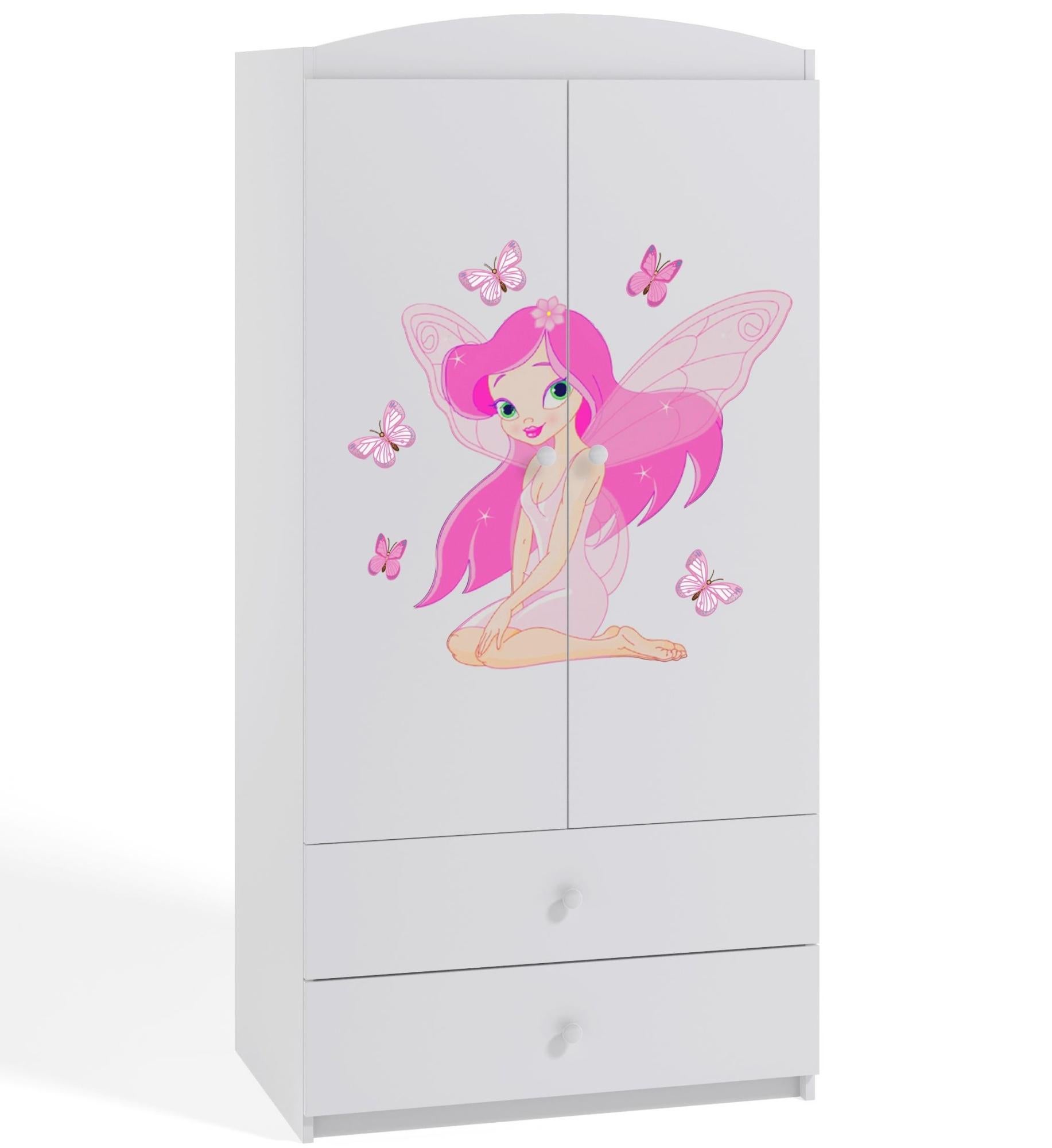 Armoire 2 portes enfant fée avec papillons Drimy Leroy Merlin