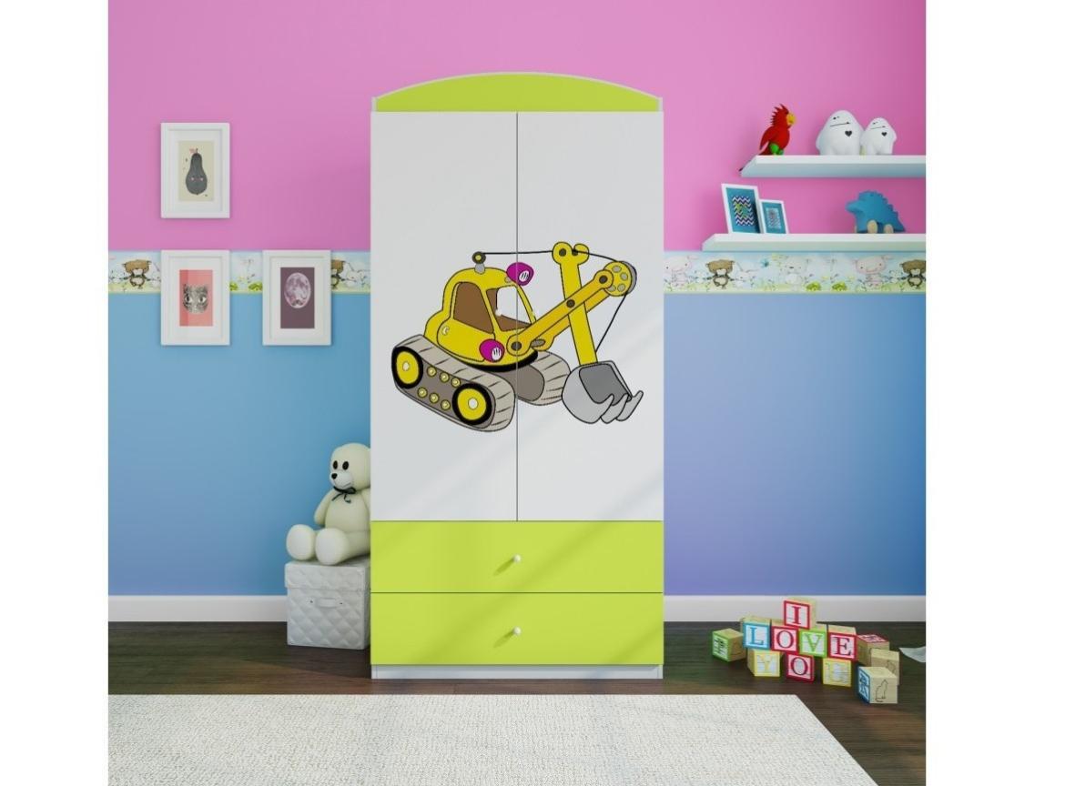 Armoire verte 2 portes enfant version grue Drimy Leroy Merlin