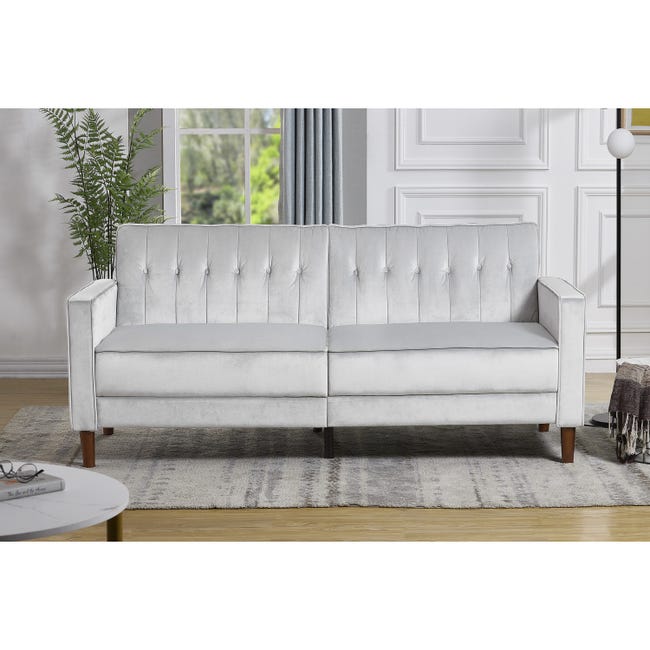 Moderno Sofa Cama Plegable Futon Convertible Con Puerto USB Muebles de Sala  NEW