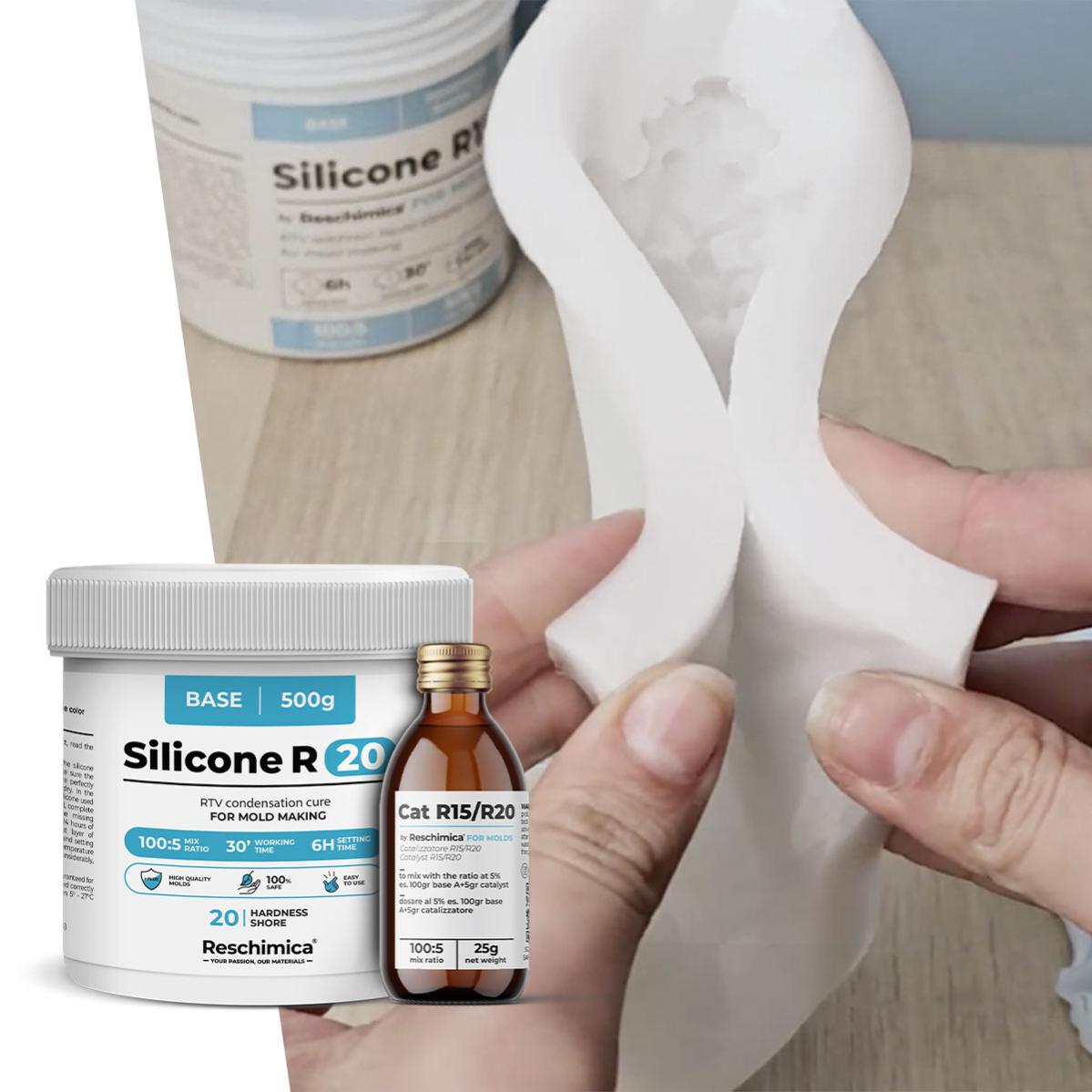 Gomma Siliconica R20 Bicomponente 20 Shore - 1kg Per Stampi Fai Da Te | Ideale Per Resina, Gesso E Cera - Foto 3